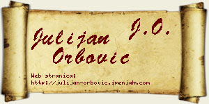 Julijan Orbović vizit kartica